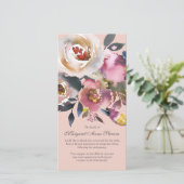 Beileid Pink Floral Beerdigung Danke Karten (Stehend Vorderseite)