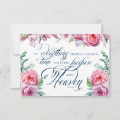 Beileid Pink Floral Foto Beerdigung Danke Karte (Vorderseite)