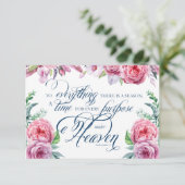 Beileid Pink Floral Foto Beerdigung Danke Karte (Stehend Vorderseite)