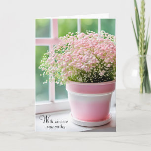 Beileid Pink Gipskraut Bouquet Karte