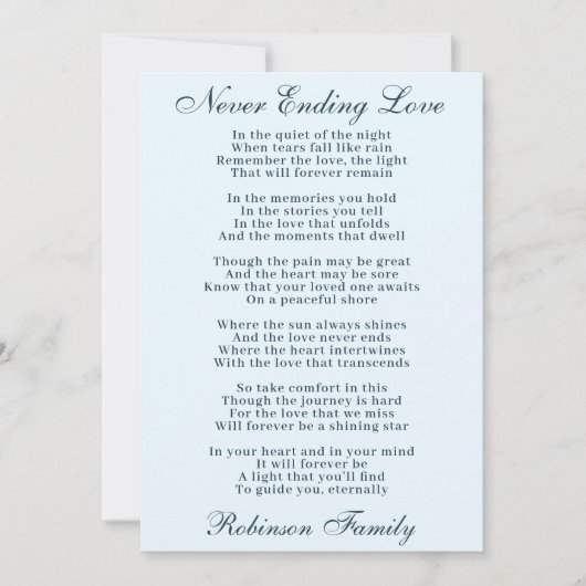 Beileid-Pocket Karte (Vorderseite)