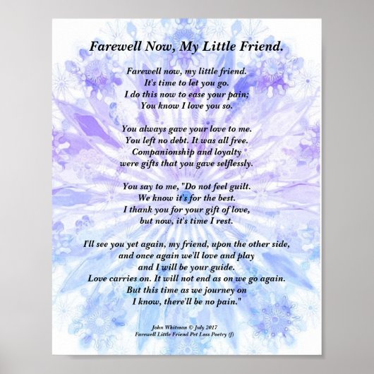 Beileid-Poesie drucken, Werteposter (Matte) Poster (Vorne)