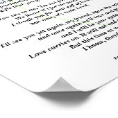 Beileid-Poesie drucken, Werteposter (Matte) Poster (Ecke)