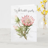 Beileid Protea Blume auf Holz Karte (Gelbe Blume)