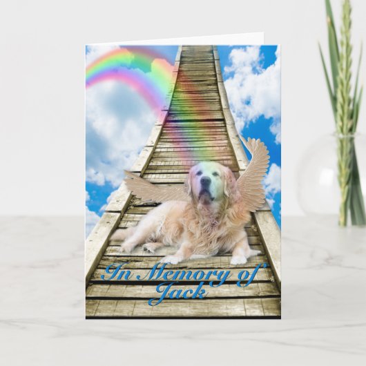 Beileid - Regenbogen-Brücke - goldener Retriever Karte (Vorderseite)