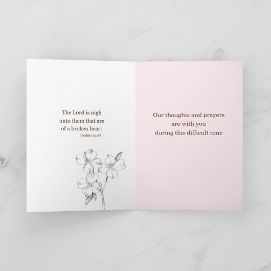 Beileid Religiöse Bibelverse Dogwood-Blume Karte (Innenseite)