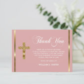 Beileid Religious Gold Cross DANK | FOTO Dankeskarte (Stehend Vorderseite)