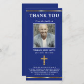 Beileid Religious Gold Cross DANK | FOTO Dankeskarte (Vorne/Hinten)