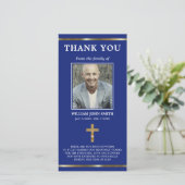 Beileid Religious Gold Cross DANK | FOTO Dankeskarte (Stehend Vorderseite)