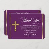 Beileid Religious Gold Cross DANK | FOTO Dankeskarte (Vorne/Hinten)