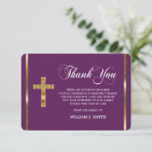 Beileid Religious Gold Cross DANK | FOTO Dankeskarte (Stehend Vorderseite)