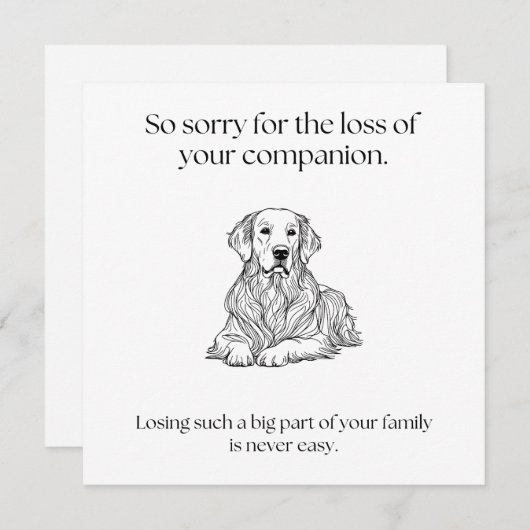 Beileid Retriever Mitteilungskarte (Vorne/Hinten)