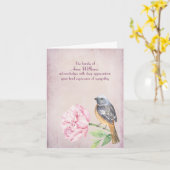 Beileid Robin auf Peony Danke Karte (Gelbe Blume)