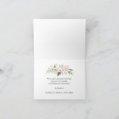 Beileid Rosa Blumenbeerdigung gefaltet Dankeskarte (Innenseite)