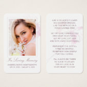 Beileid Rosa Floralkarte Gedenkkarte Beerdigung de (Vorne & Hinten)