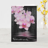 Beileid Rosa Orchideen mit Regentropfen Karte (Gelbe Blume)
