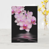 Beileid Rosa Orchideen Schwarze Reflektion Karte (Gelbe Blume)