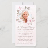 Beileid Rosa Rose Foto Beerdigung Gebet (Vorderseite)