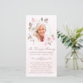 Beileid Rosa Rose Foto Beerdigung Gebet (Stehend Vorderseite)