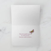 Beileid Rosa Rosen auf Strand Sand Karte (Innenseite)