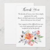 Beileid Rose Blumenbeerdigung Tod Vielen Dank Einladung (Vorne/Hinten)