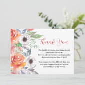 Beileid Rose Blumenbeerdigung Tod Vielen Dank Einladung (Stehend Vorderseite)