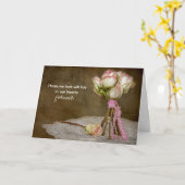 Beileid Rose Bouquet auf Doily Karte (Gelbe Blume)