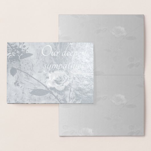 Beileid Rose Silver Foil Card Folienkarte (Anzeige)