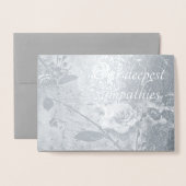 Beileid Rose Silver Foil Card Folienkarte (Vorderseite mit Umschlag)