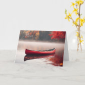 Beileid Rote Kanufahrt auf Herbstsee Karte (Gelbe Blume)