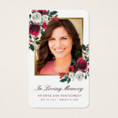 Beileid Rote Rose Floral Gold Foto Gebetskarte (Vorderseite)