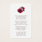 Beileid Rote Rose Floral Gold Foto Gebetskarte (Rückseite)