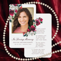 Beileid Rote Rose Floral Gold Foto Gebetskarte