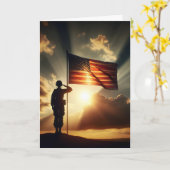 Beileid Saluting American Soldier Karte (Gelbe Blume)