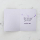 Beileid-Schmetterling auf Lilac mit gerissener Kan Karte (Innenseite)