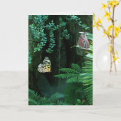 Beileid Schmetterlinge im Garten Karte (Gelbe Blume)