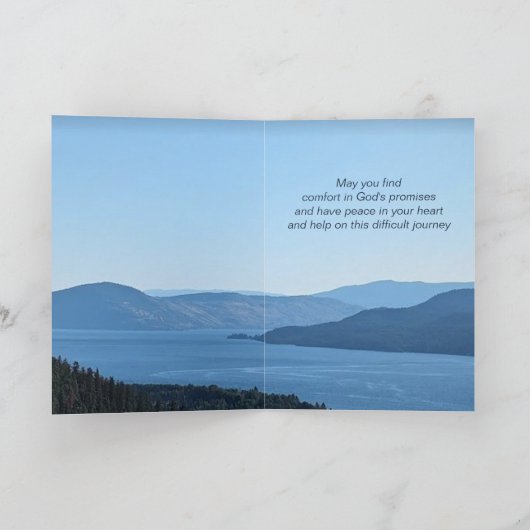 Beileid Schöne Berglandschaft Seenlandschaft Karte (Innenseite)