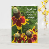 Beileid, Schrift Verse über Gottes Stärke Karte (Gelbe Blume)