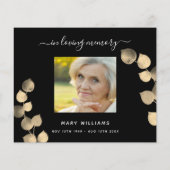 Beileid Schwarz-Eukalyptus-Foto (Rückseite)