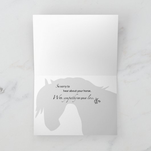 Beileid Schwarze Silhouette Karte (Innenseite)