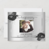 Beileid Silber florales Foto Dankeschön Karte (Rückseite)