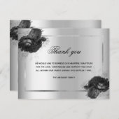 Beileid Silber florales Foto Dankeschön Karte (Vorne/Hinten)