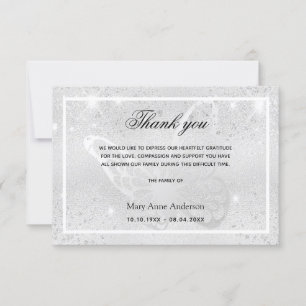 Beileid Silberschmetterling vielen Dank Dankeskarte