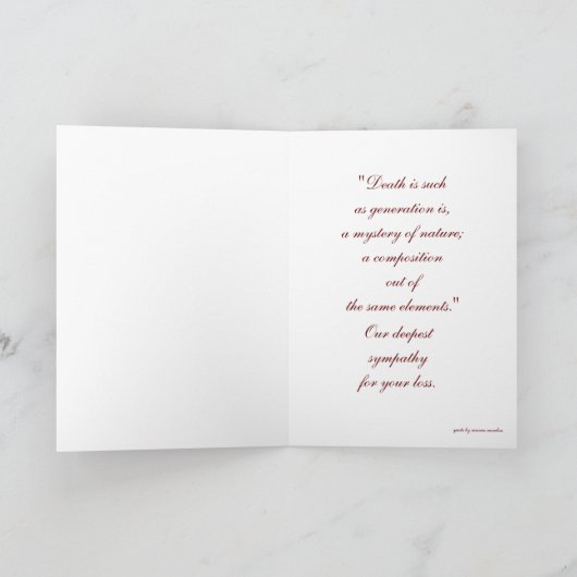 Beileid Silhouette Trees Karte (Innenseite)