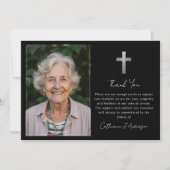 Beileid Silver Cross Foto Beerdigung Dankeskarte (Vorderseite)