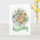 Beileid Sketchy Watercolor Floral Bouquet Karte (Gelbe Blume)