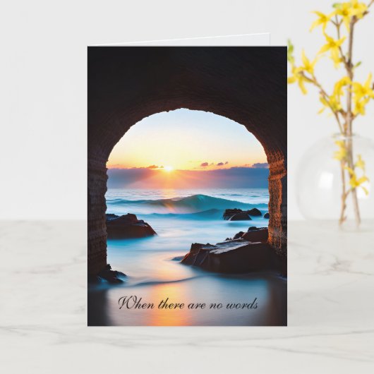 Beileid Sonnenaufgang mit Steinbogen Karte (Gelbe Blume)