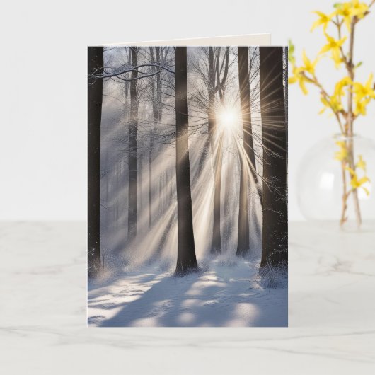 Beileid-Sonnenbänke im Winterwald Karte (Gelbe Blume)