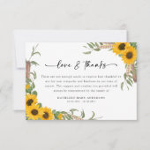 Beileid Sonnenblumen Beerdigung Dankeskarte (Vorderseite)