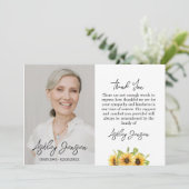 Beileid Sonnenblumen Foto Beerdigung Danke Karte (Stehend Vorderseite)